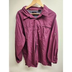 Oobe Apparel Men's XXL‎ Burgundy Nylon Lightweight Button Up Shirt Jacket